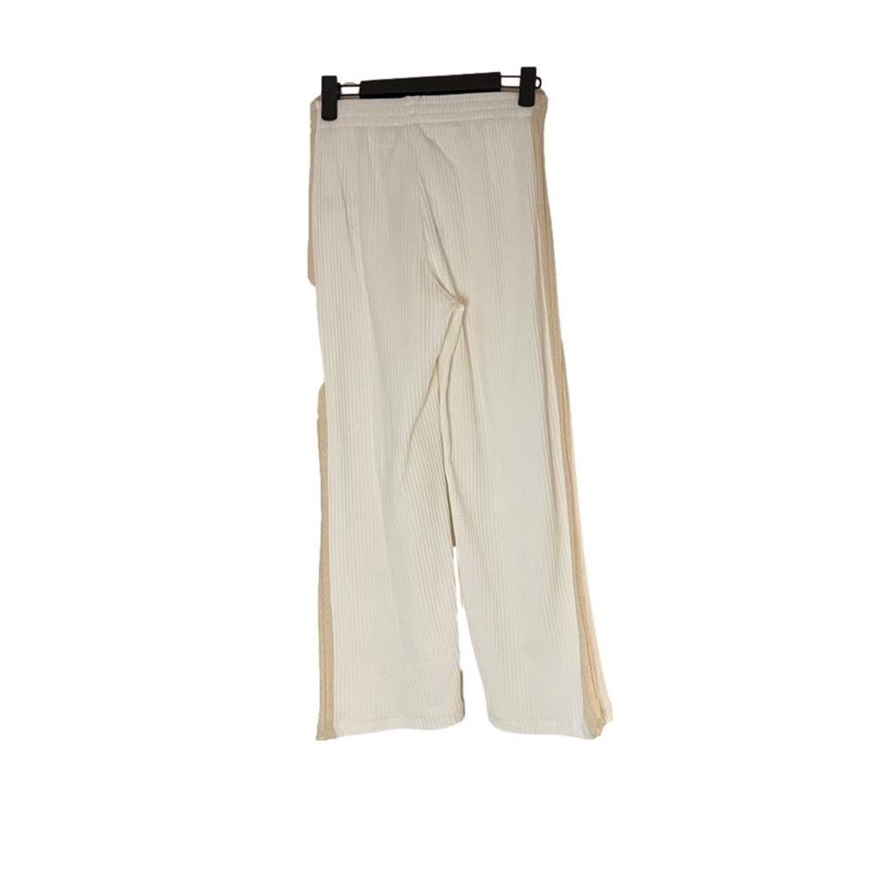 Zara ribbed pants leggings NWT cream w/ beige stripe down outseams 13/14 junior - Picture 2 of 12